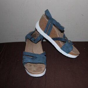 14a    EC LADIES EARTH ORIGINS WEDGE SANDALS - BLUE - 7 1/2